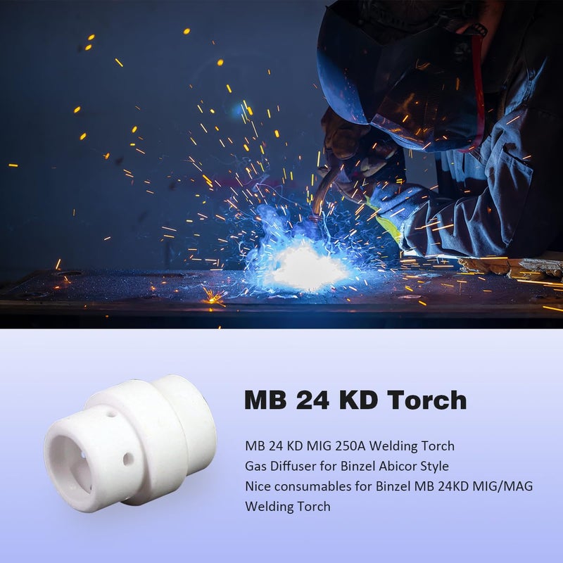 WeldingStop MB 24 KD MIG 250A Welding Torch Gas Diffuser for Binzel Abicor Style - Image 5